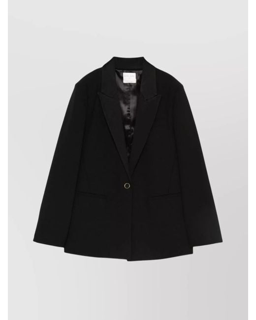 Forte Forte Long Sleeve Blazer Peak Lapels Design in Black | Lyst UK