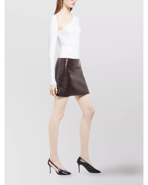 Courreges White Vinyl Asymmetric Mini Skirt
