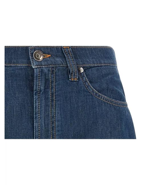 Versace Blue High-Rise Denim Shorts