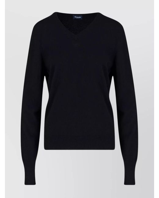Drumohr Blue Cashmere Crewneck Jumper for men