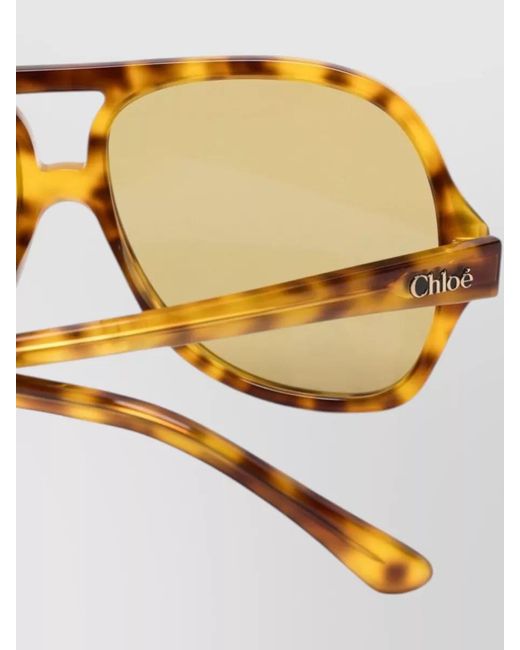 Chloé Natural Salomé Oversized Square Sunglasses Uv Lenses