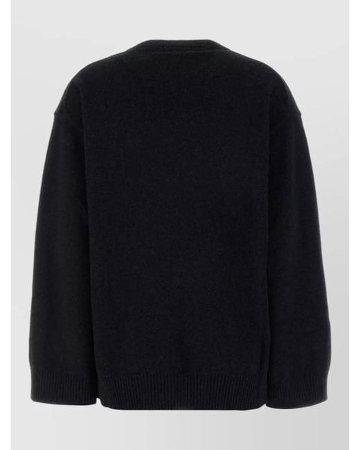 Ganni Black Wool Blend Oversized Sweatshirt