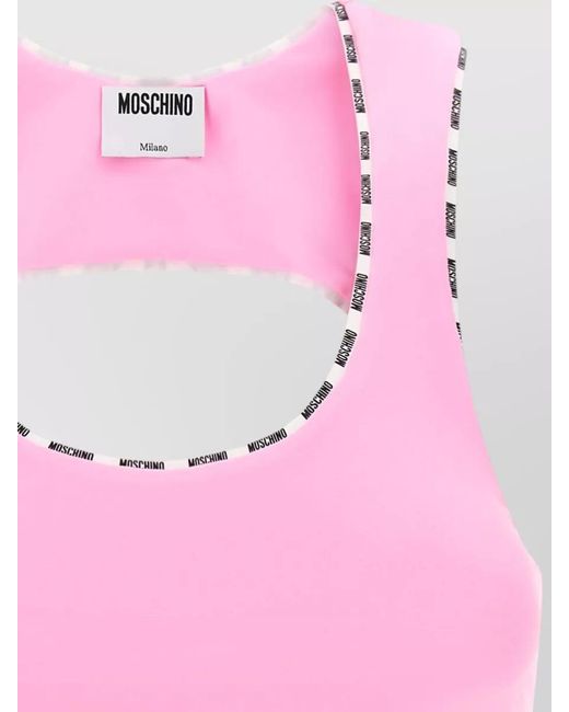 Moschino Pink Sporty Racerback Top Scoop Neckline Band