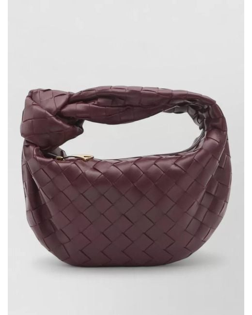 Bottega Veneta Purple Jodie Mini Leather Clutch Bag