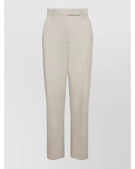 Thom Browne White Relaxed Cotton Suiting Trousers Gg Tape