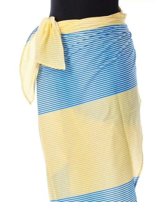 Frankie Shop Blue Striped Cotton Wrap Maxi Skirt