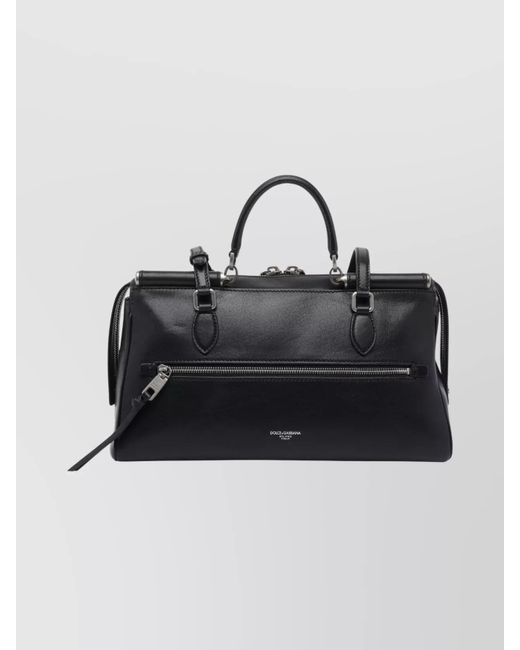 Dolce & Gabbana Black Vittoria Leather Shoulder Bag