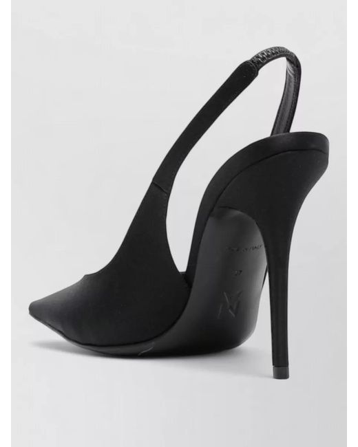 AMINA MUADDI Black Silk Satin Slingback Pumps