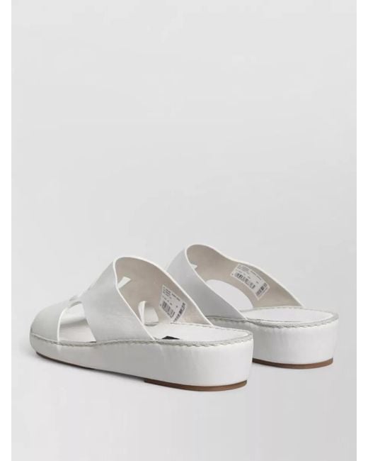 Dolce & Gabbana White Leather Slides for men