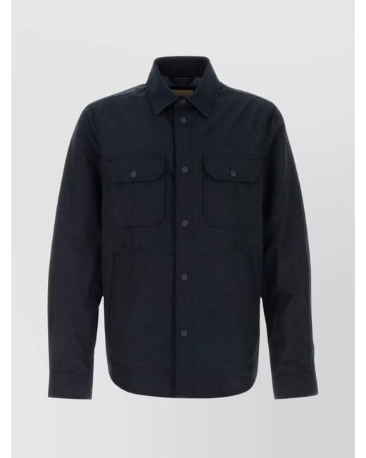 Woolrich Blue Oversized Shirt Jacket for men