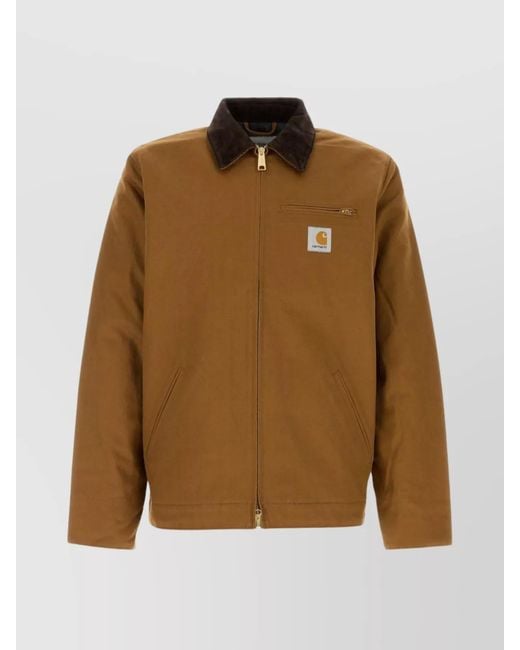 Carhartt Brown Detroit Jacket Cotton Adjustable Cuffs