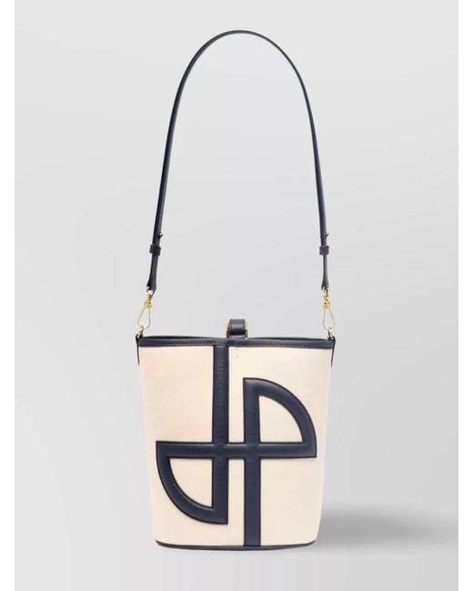 Patou White Leather Small Bucket Bag