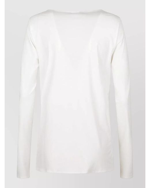 Wolford White Long Sleeve Top Round Neck Style