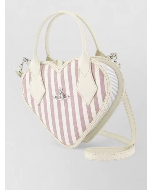 Vivienne Westwood Natural Josephine Heart Mini Crossbody Cotton Bag