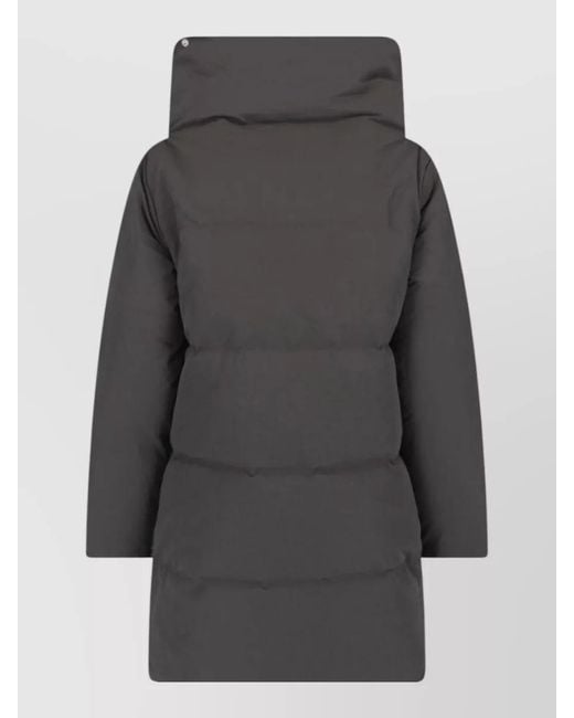 Paloma Wool Gray Long High Collar Quilted Coat Side Pockets