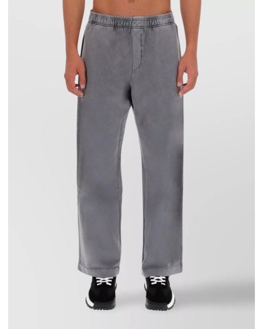 Versace Jeans Couture Gray Cotton Straight-Leg Trousers for men
