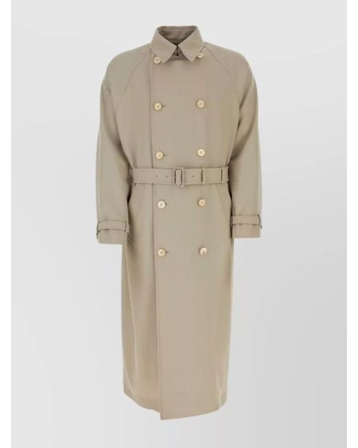 Prada Natural Virgin Wool Trench Coat for men