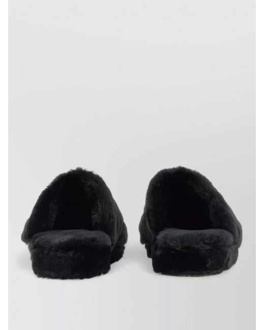 Versace Black Slippers Jellyfish Faux Fur Detail