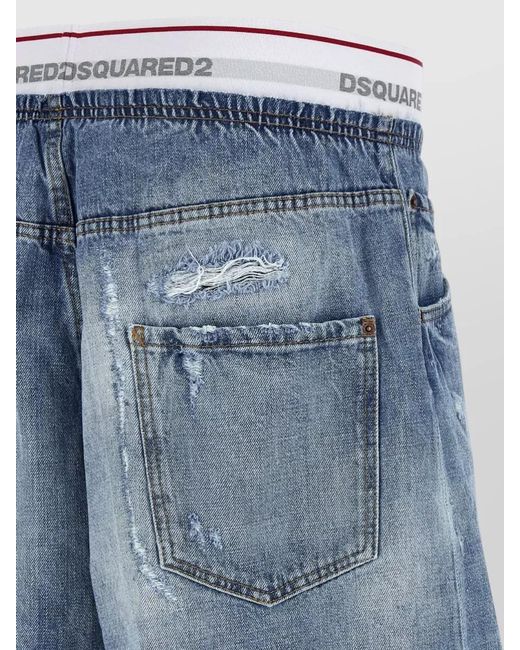 DSquared² Blue Surfer Denim Bermuda Shorts Five Pockets for men