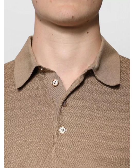 Dolce & Gabbana Brown Silk Short-Sleeve Polo Shirt for men
