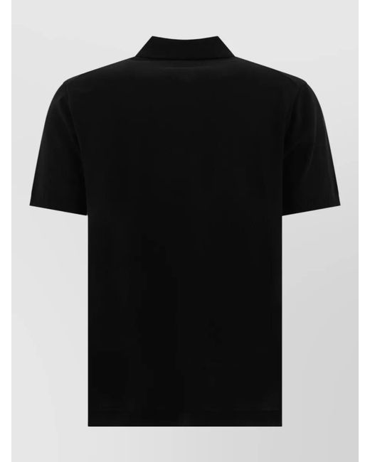Beams Plus Black Cotton Polo Shirt for men