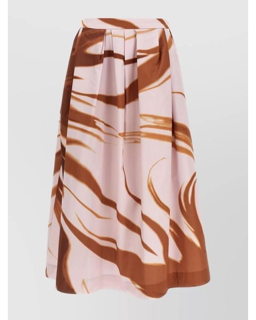 Dries Van Noten Pink Cotton Pleated Skirt