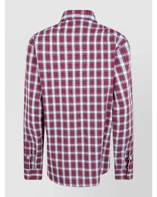 N°21 Red Cotton Shirt Galles Pattern Long Sleeves