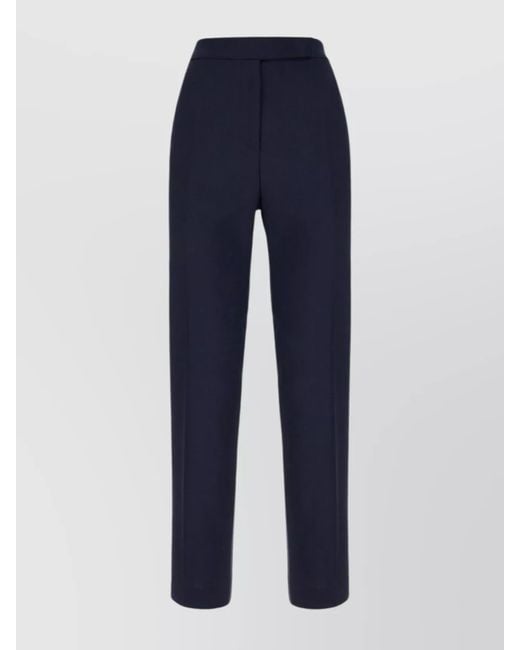 Max Mara Blue Wool Blend Tailored Trousers
