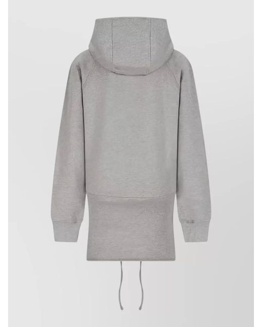 The Attico Gray Fleece Hooded Mini Dress Asymmetric Hem