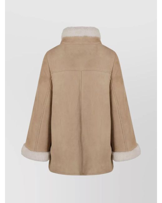 Fay Natural Leather Panelled Cape for men