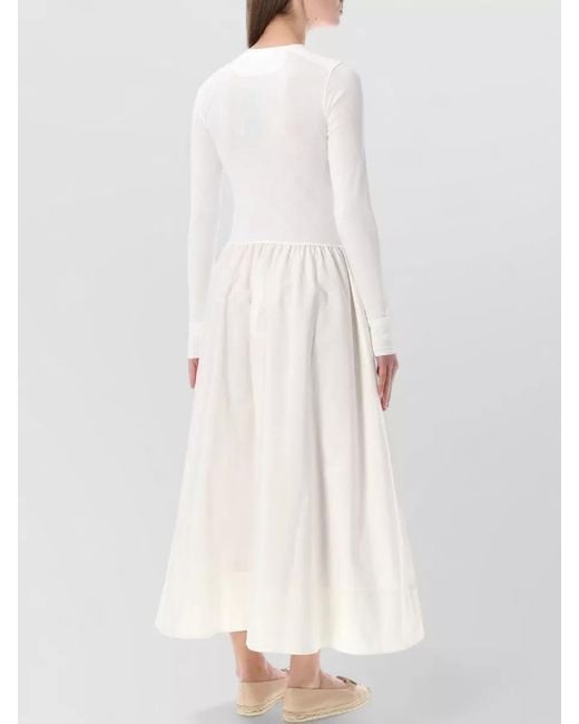 Polo Ralph Lauren White Cotton Henley Long-Sleeve Maxi Dress