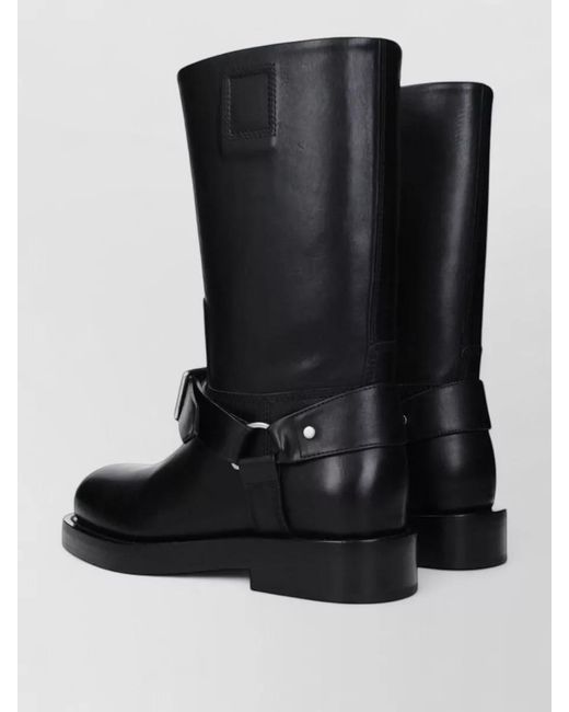 Burberry Black Leather Mid-Calf Boots