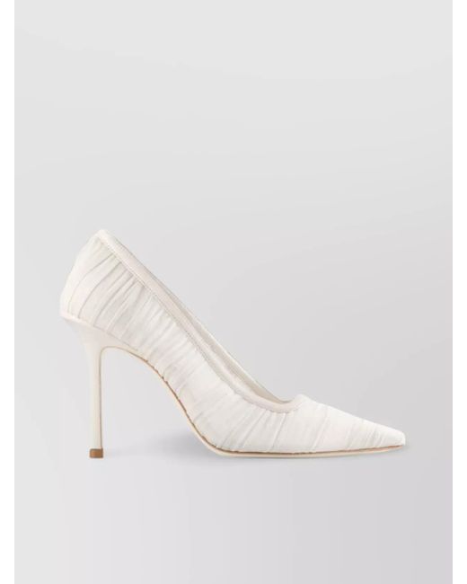 Jimmy Choo White Stiletto Heel Pumps Square Toe