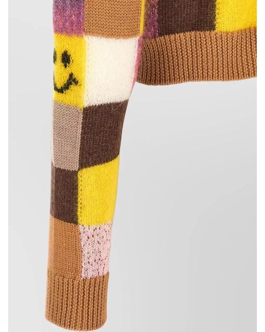 Moschino Orange Cashmere-Blend Embroidered Cardigan
