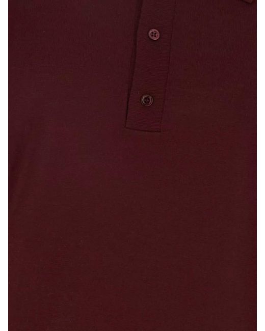 Valentino Garavani Red Wool Polo Shirt Ribbed Cuffs Hem for men