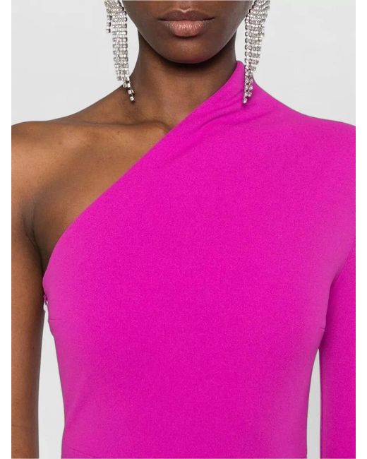 Solace London Pink Joana Maxi Dress One Shoulder Side Slit