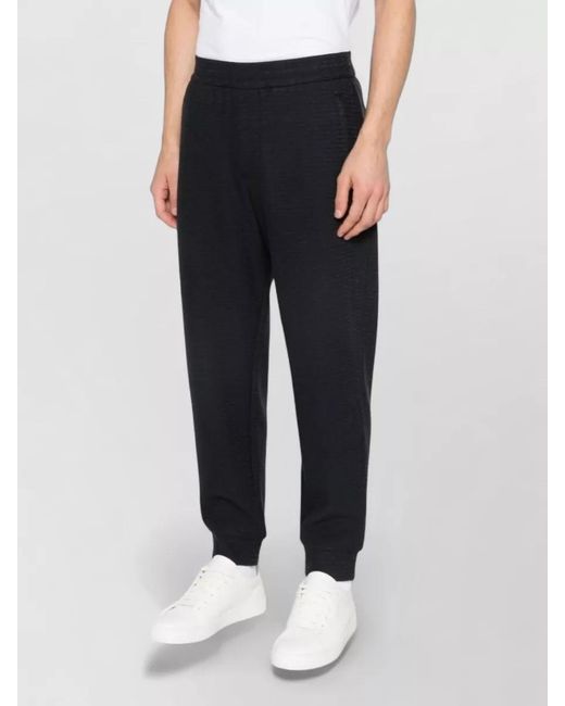 Emporio Armani Blue Embossed Track Pants for men