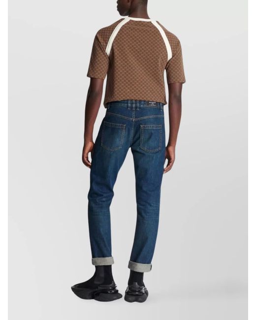 Balmain Blue Denim Vintage Straight-Leg Jeans for men