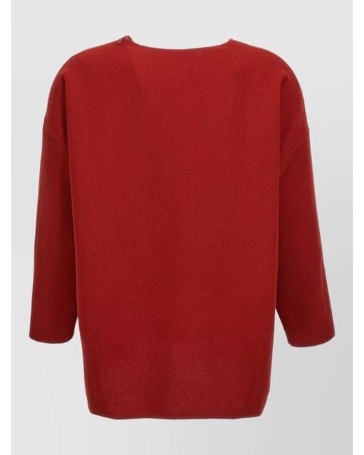 Gianluca Capannolo Red Bettina Top Three Quarter Sleeves Soft
