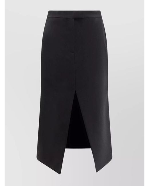 McQueen Blue Wool Midi Pencil Skirt