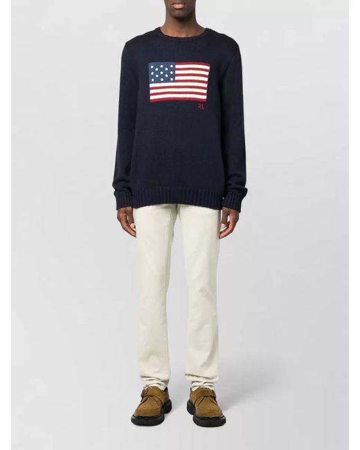 Ralph Lauren Blue Crew-Neck Jumper for men