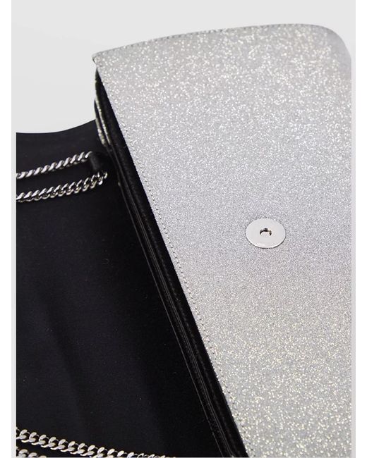 Roger Vivier Gray Flower Crystal Envelope Clutch Bag