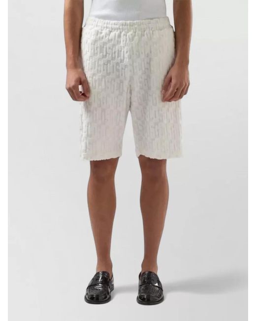 Gcds Natural Monogram Logo-Print Tailored Shorts for men