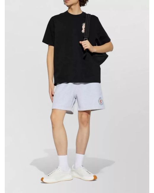 Casablanca Black Printed Organic Cotton Short-Sleeve T-Shirt for men