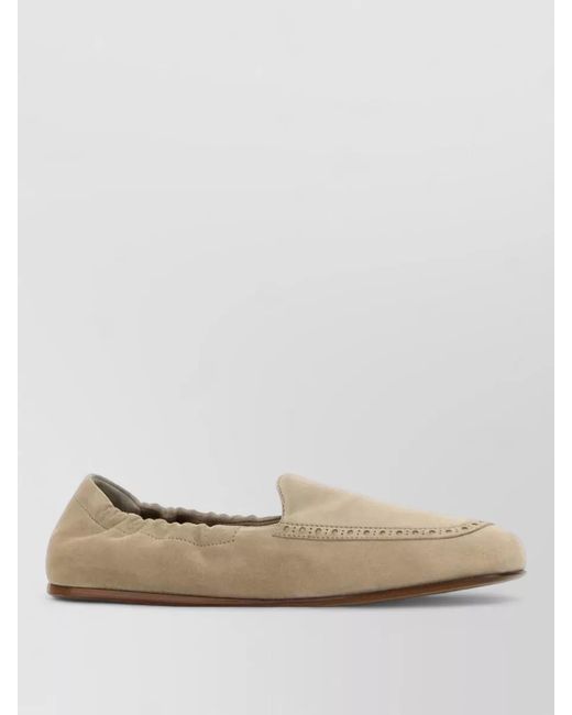 Church's White Rika Suede Loafers Elasticated Trim Flat