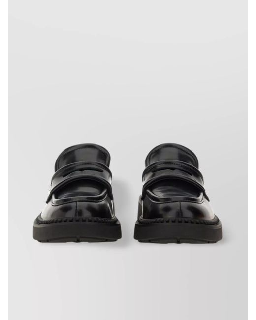 Ash Black Chunky Sole Loafers Glossy Finish