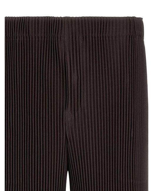 Homme Plissé Issey Miyake Black Transformable Bermuda Shorts Knee Length Pleated for men