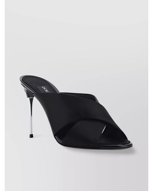 Dolce & Gabbana Black Satin Mules