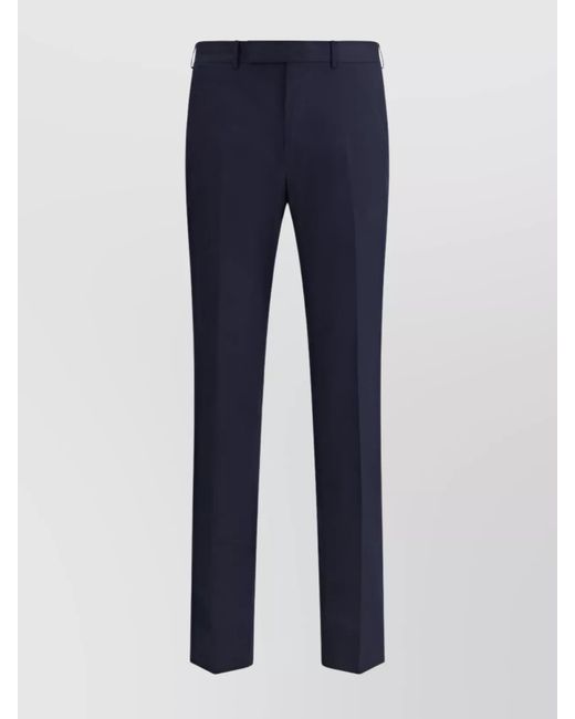 Zegna Blue Tailored Suit Trousers With Cigarette Cut And Defined Silhouette for men