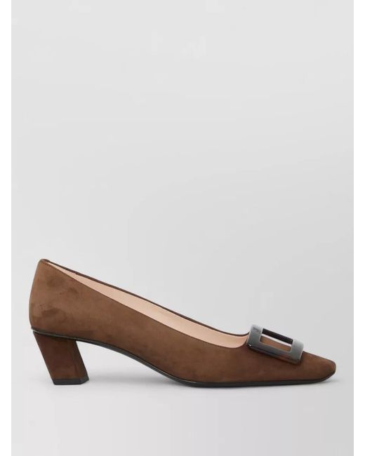 Roger Vivier Brown Suede Pumps